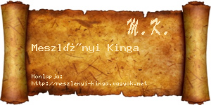 Meszlényi Kinga névjegykártya