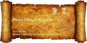 Meszlényi Kinga névjegykártya